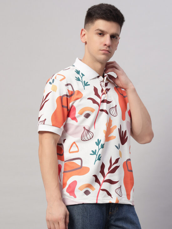 ABSTRACT LEAVES POLO TEES